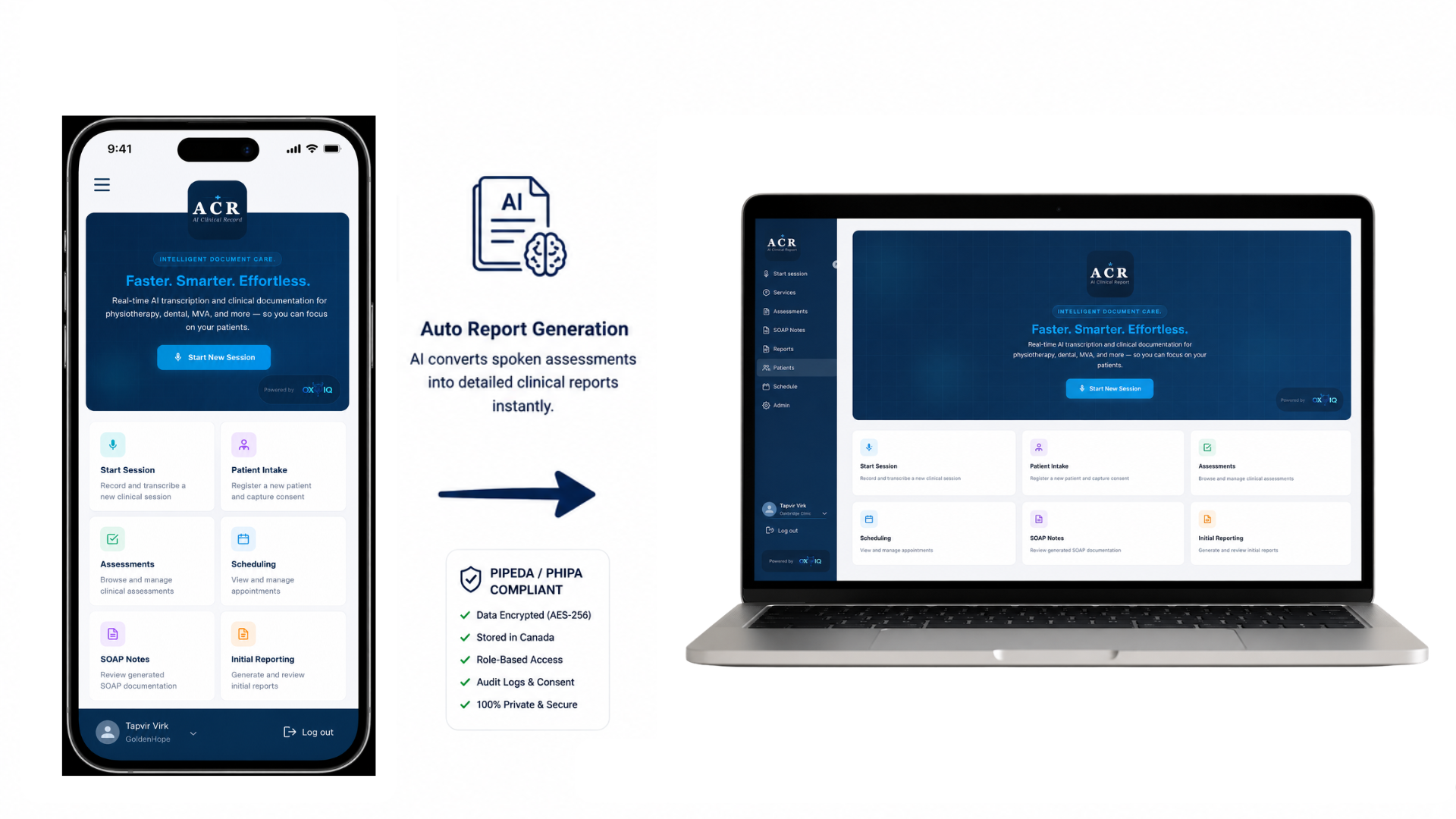 Mobile app and clinic dashboard